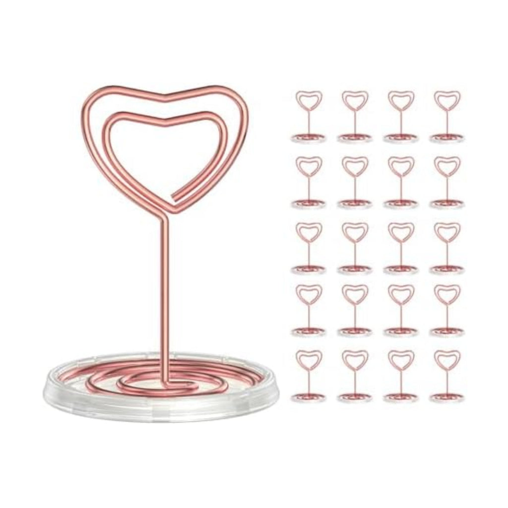 20 Pack Rose Gold Table Number Holders with Stable Base