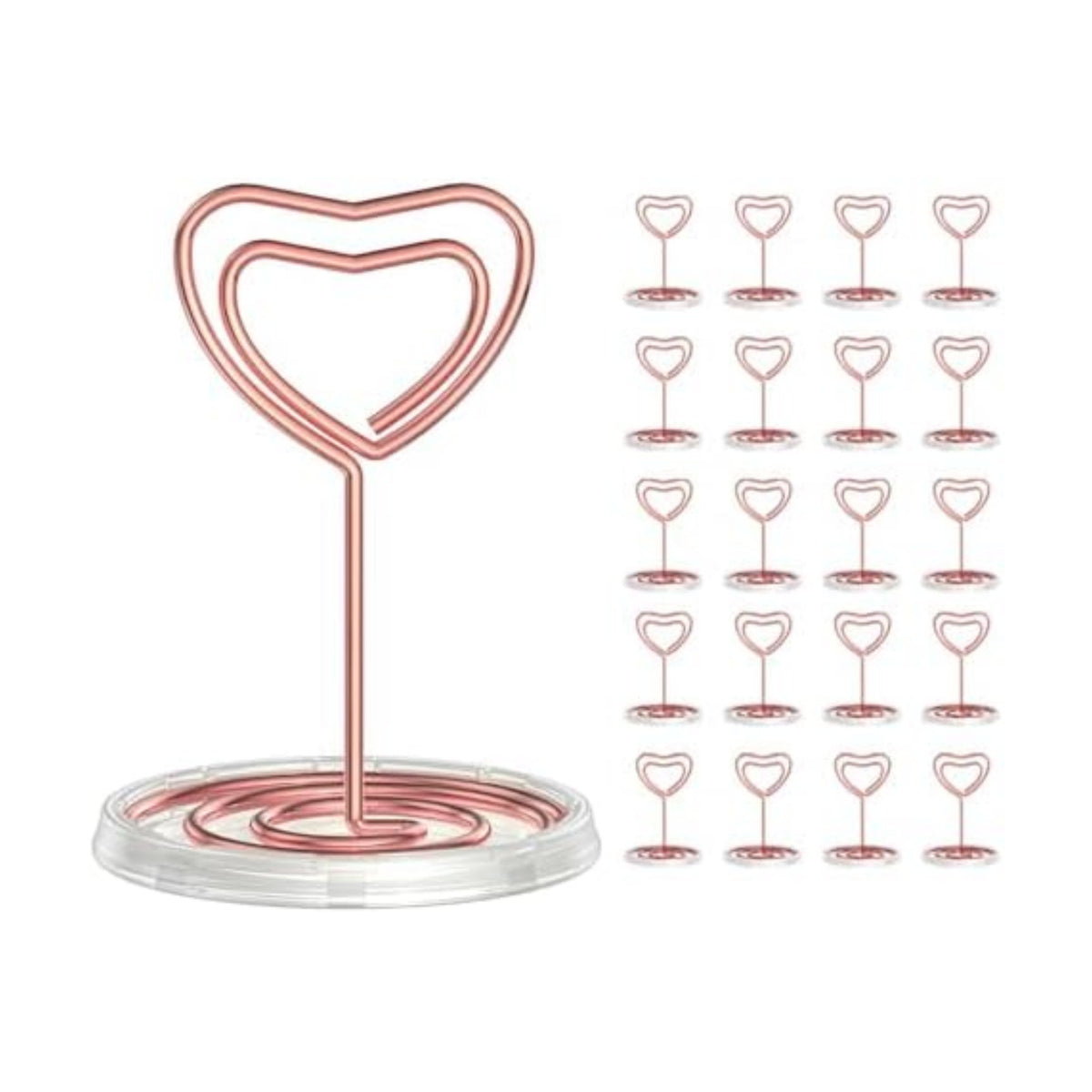 20 Pack Rose Gold Table Number Holders with Stable Base