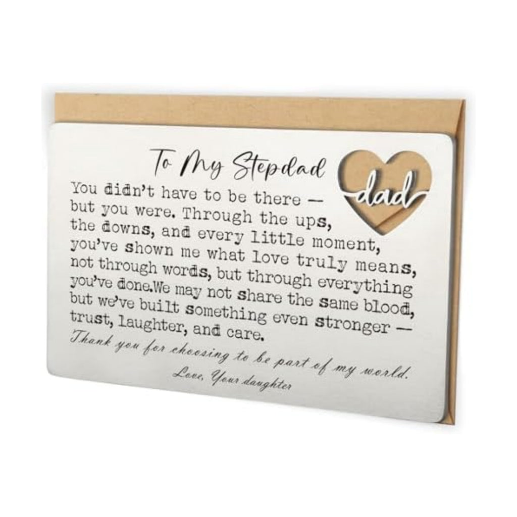 YODOCAMP Stepdad Appreciation Wallet Card, Thank You Gift from Daughter, Encouraging Greeting Card for Stepfather, Family Gratitude Message, Pocket Size Appreciation Card QBK20