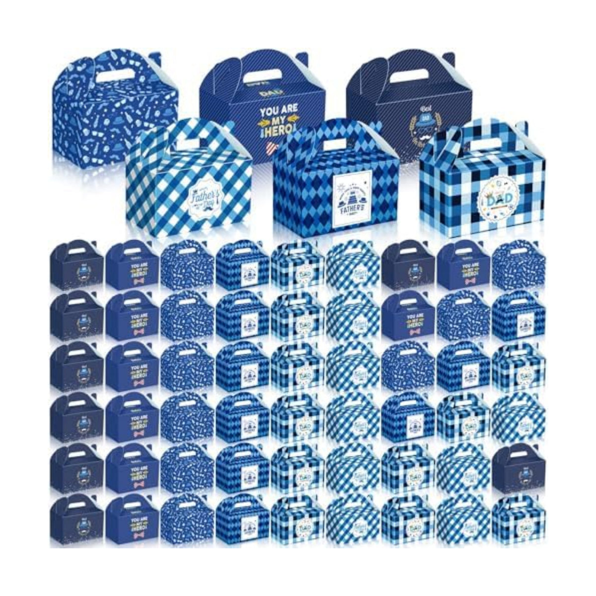 Dunzoom 100 Pcs Fathers Day Party Favors Fathers Day Treat Boxes Dad Theme Goodie Candy Gift Bags Holiday Paper Gift Container for Dads Birthday Decoration
