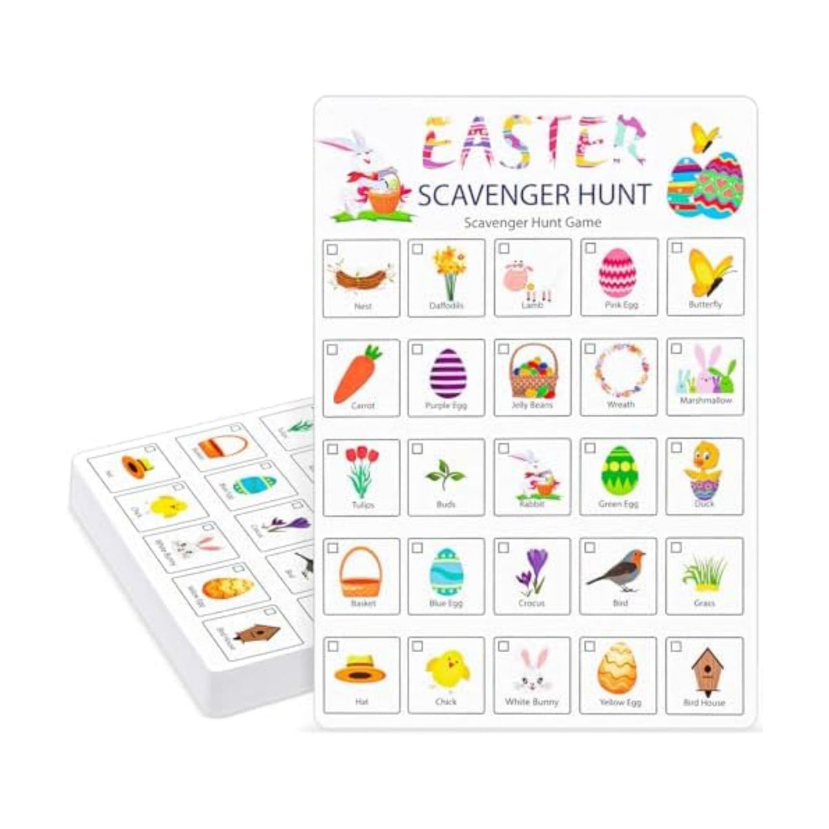 Hoolerry 30 Pcs Scavenger Hunt Cards for Kids Activities,Easter