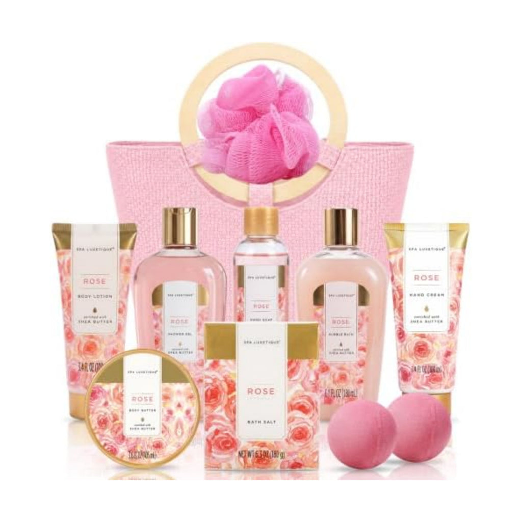 spa luxetique Spa Gift Baskets for Women - 10PCS Rose Bath Sets for Her Birthday, Christmas Gifts for Women, Mother, Wife, Girlfriend