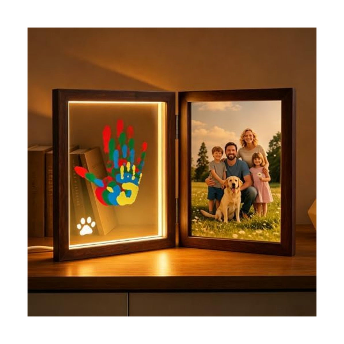 Sortnic Family Handprint Kit with Light for 4, DIY Baby First Halloween
