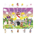Cinrobiye Christian Easter Felt Board Set, Jesus Resurrection Story Scene with Reusable Pieces, Religious Teaching Tool Gift Set for Sunday School Classroom, Easter Basket Stuffers Party Favors