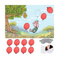 Winnie Help Piglet Fly Fun Party Game for Pooh Baby Shower Birthday Decorations, Pin The Balloon on Piglet Poster with 20 Balloon Stickers and Blind Fold.