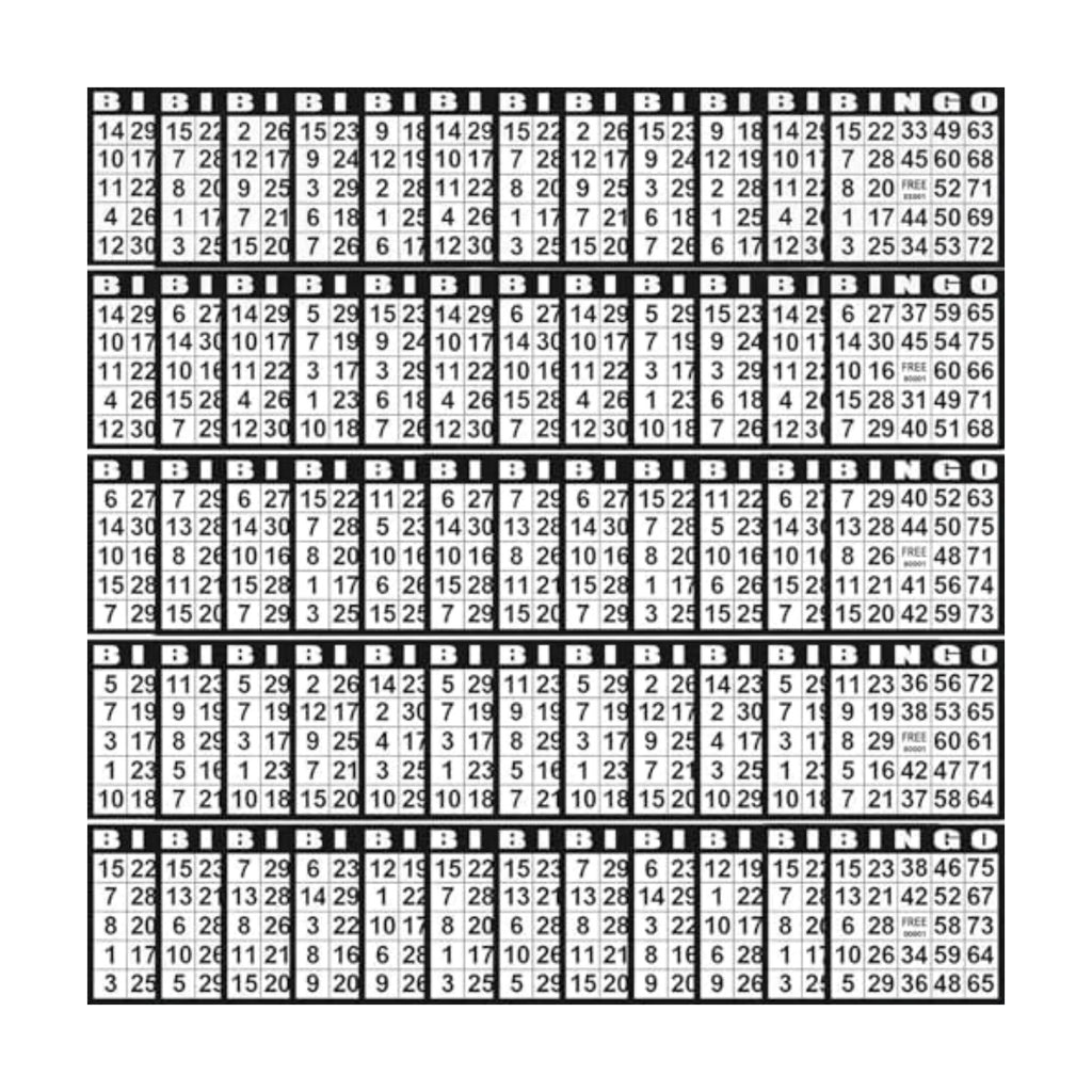 Harloon 1000 Sheets Disposable Bingo Game Cards, Black
