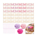 Kathfly 24 Sets Mother's Day Wooden Craft Kit, Wood Mom String Craft Ornaments with Yarn and Plastic Weaving Tools, DIY Lacing Art Hanging Decorations for Activities Handcraft Gifts