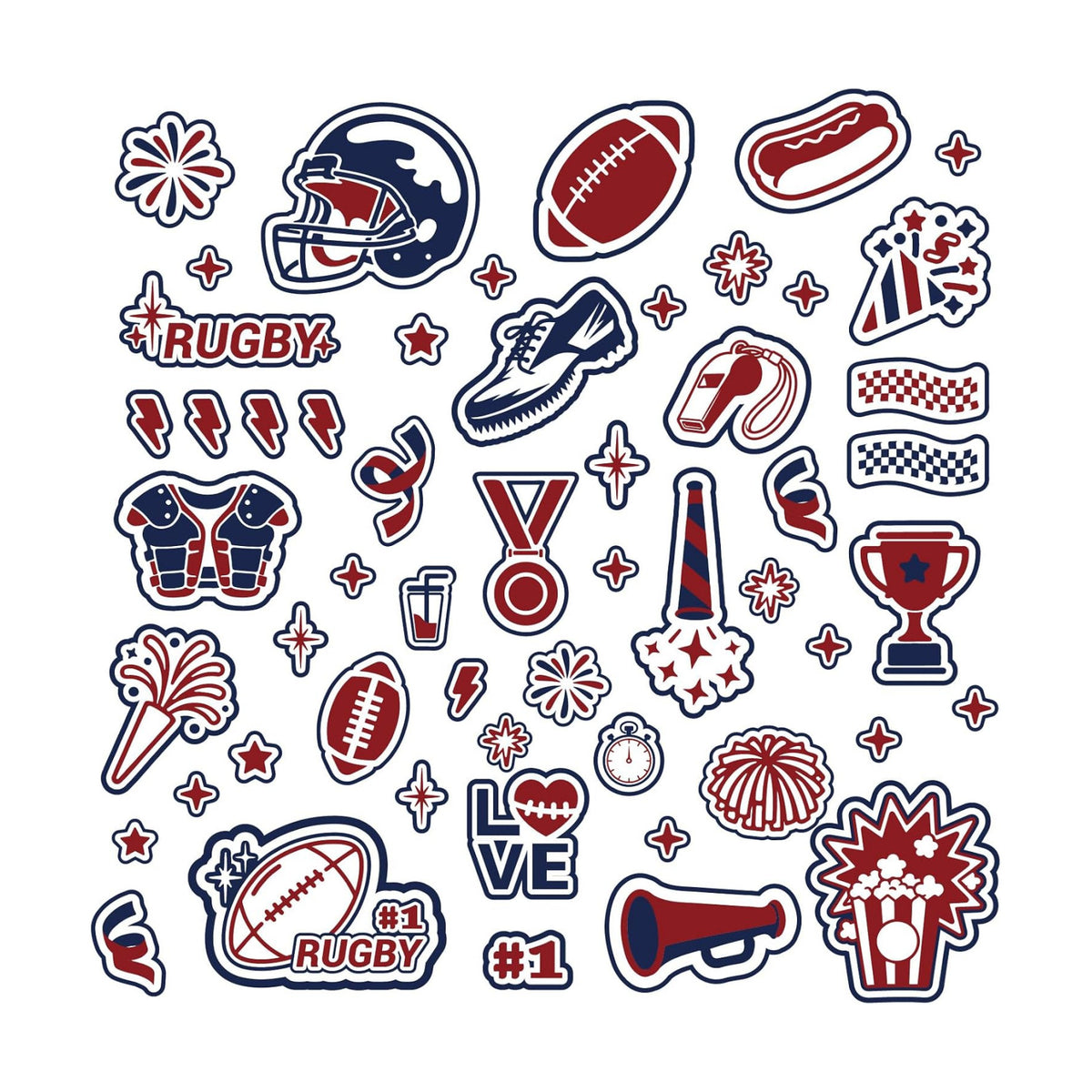 CREATCABIN 4Pcs Football Stickers Waterproof Vinyl Sports Stickers Football Party Favors Birthday Decorations Sports Decals Gifts for Water Bottle Laptop Phone Computer Luggage Notebook 11.4×7.9 Inch