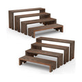 2 Set Wooden Cupcake Stand for Decor, 4 Tiered Display Risers
