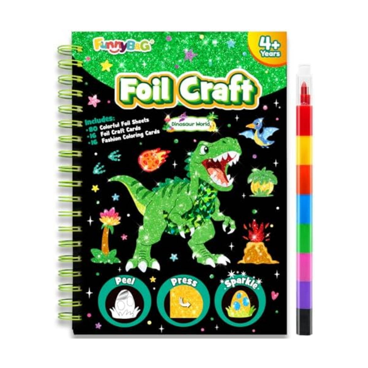 FUNNYB&G Foil Art Craft Kit for Kids, Sparkly Birthday Gift Toy for Kids