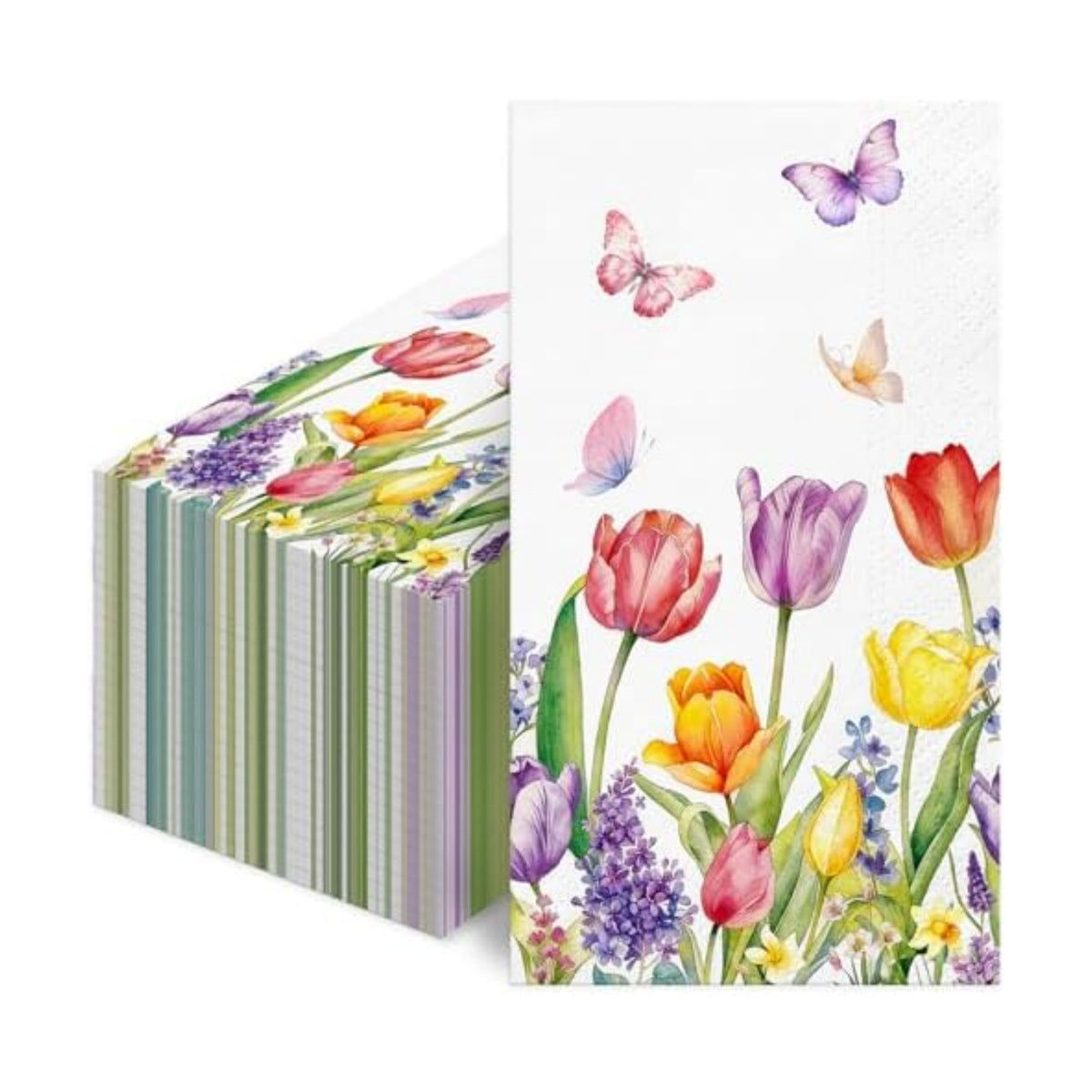 Spring Watercolor Tulip Paper Napkins 100pcs