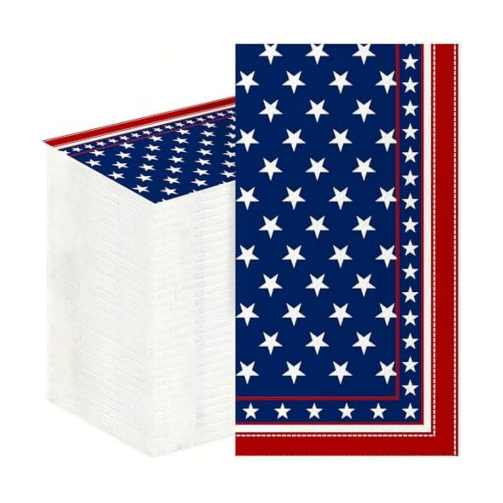 250th Anniversary 4th of July Disposable Paper Napkins, 200 Pcs US Flag Patriotic Red White Blue 2-Ply Luncheon Napkins for America 250th Independence Day Memorial Day Patriotic Party Supplies