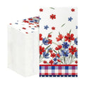4th of July Disposable Paper Napkins, 200 Pcs Patriotic Napkins for Bathroom, 250th Anniversary Red White Blue Floral Buffalo Plaid Napkins for Independence Day Memorial Day Party Supplies