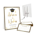 Graduation Advice & Wishes Card Set - 1 Standing Sign & 50 Pcs Advice Cards For High School College Congrats Grad Party - 2026 Graduation Memory Jar Party Decoration - A09