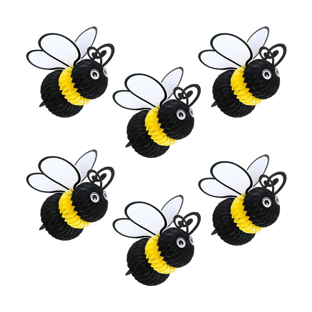 JULMELON 6 Pack Bee Party Decorations for Honeycomb Decorations