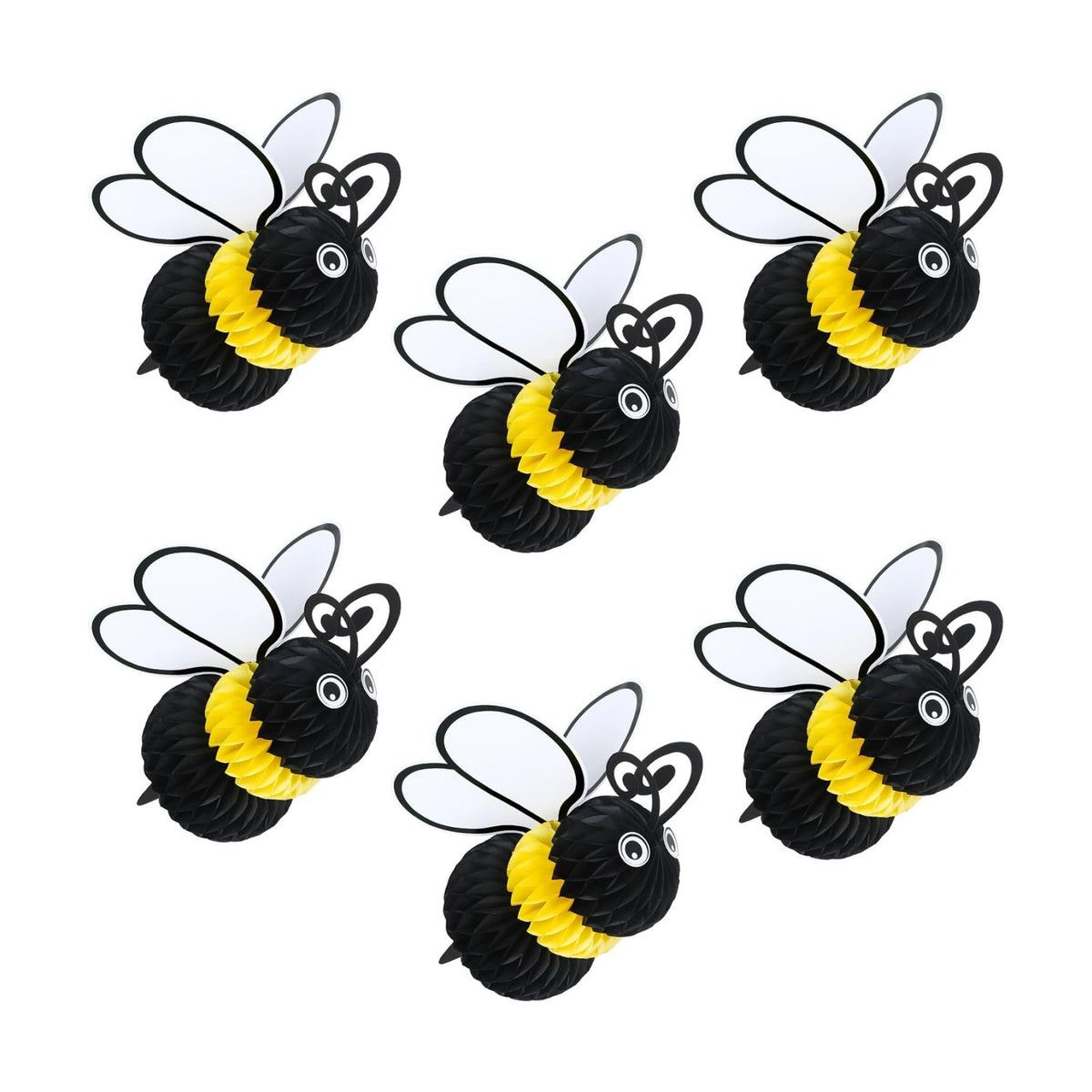 JULMELON 6 Pack Bee Party Decorations for Honeycomb Decorations