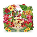 D4DREAM Pop Up Birthday Cards for Women, Tropical Hibiscus & Hummingbird