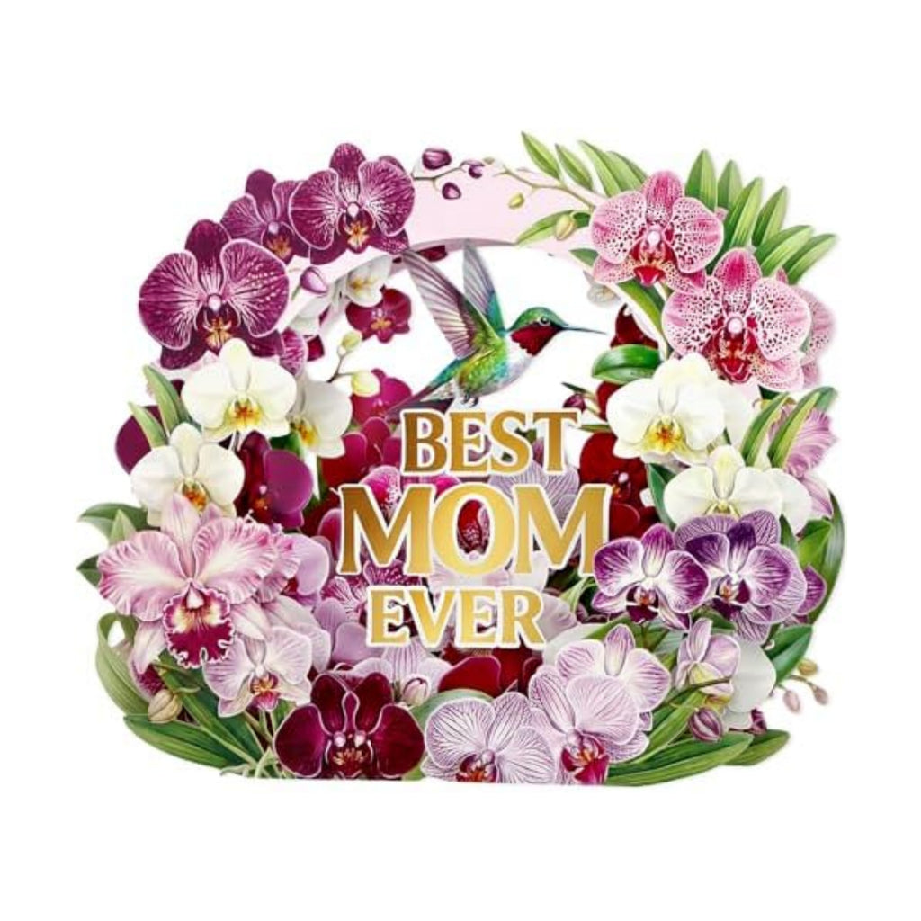 D4DREAM Orchid Mother Birthday Card for Women Mom Wife Daughter Grandma