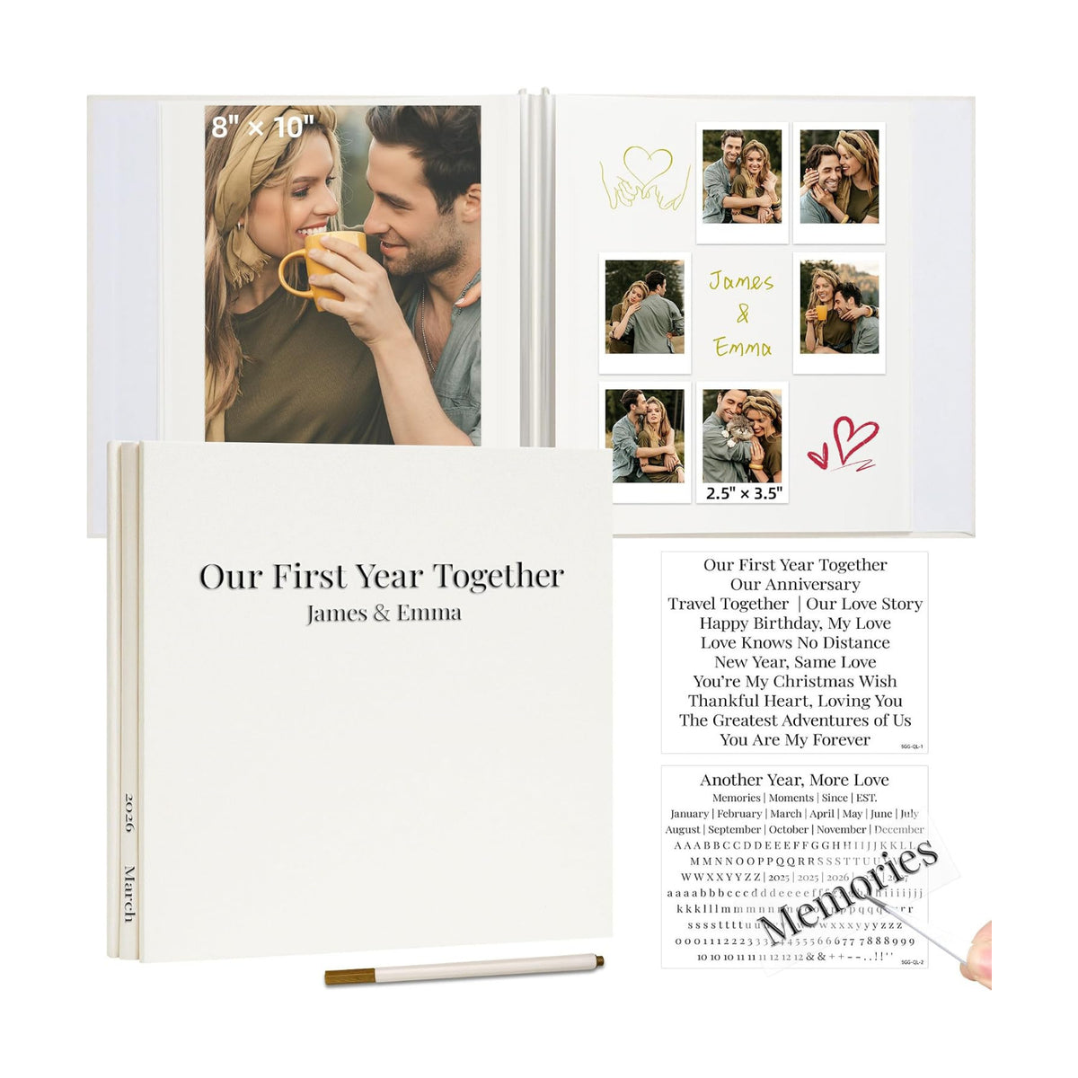 Vienrose Couples Self Adhesive Photo Album 13.2x12.8 40 Pages