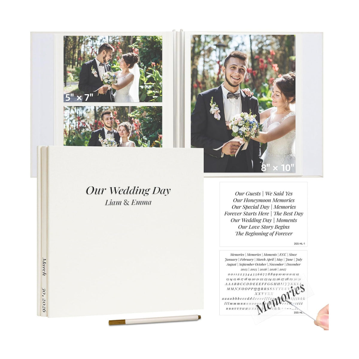 Vienrose Wedding Self Adhesive Photo Album 11x10.7 40 Pages
