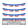 3 Pcs 20 Ft Patriotic Foil Fringe Bunting, Red White Blue Tinsel Streamers Banner, Independence Day Metallic Fringe Garland for 4th of July Celebration Party Parade Events Decoration