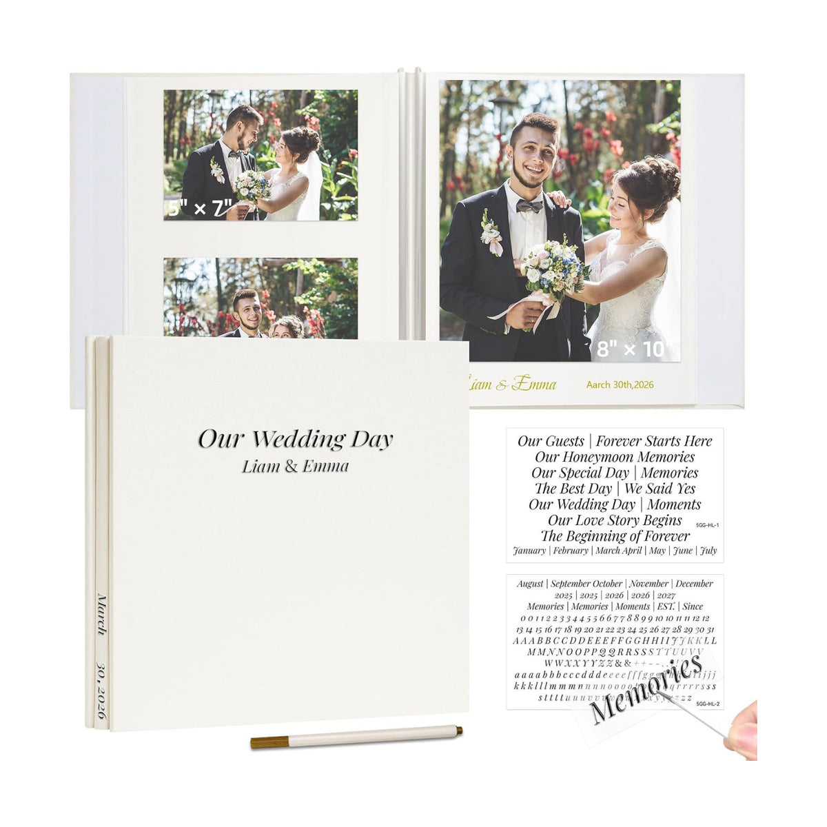 Vienrose Wedding Self Adhesive Photo Album 13.2x12.8 40 Pages