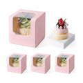 Hoewina 28 PCS Cupcake Boxes, Individual Cupcake Containers with Window