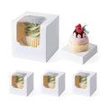 Hoewina 28 PCS Cupcake Boxes, Individual Cupcake Containers with Window