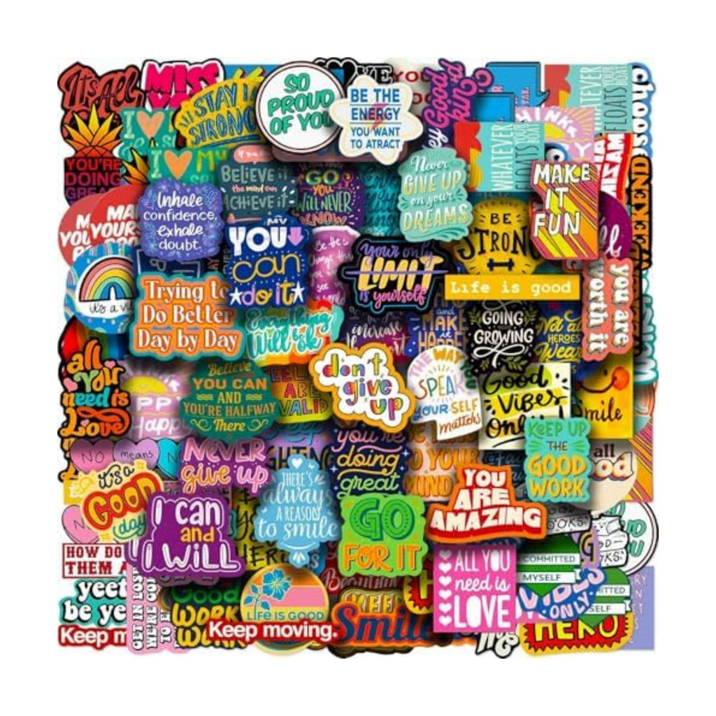 DothRayan 100PCS Inspirational Positive Affirmation Stickers, Motivational Stickers for Teens Adults Students Vinyl Decals for Water Bottles Laptop Skateboard