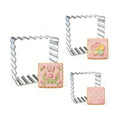 Square Cookie Cutter Set, 3 Pcs Wavy Edge Stainless Steel