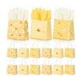 Silkfly 24 Pack Mini Bee Party Gift Bags Bulk with Tissue Paper 5x5x3 Inch