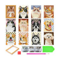 Saillong 24 Pcs Animal Mini Diamond Painting Kits with Frames Set