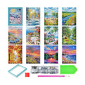 Saillong 24 Pcs Landscape Mini Diamond Painting Kits with Frames Set