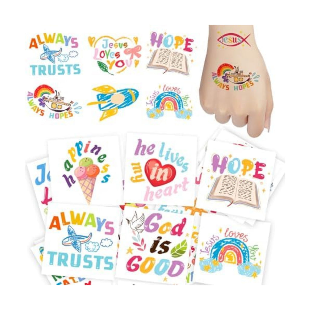 Christian Easter Temporary Tattoos for Kids, Bible Verse Tattoos Temporary