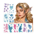 Mermaid Scale Temporary Tattoos for Kids Mermaid Face Tattoos