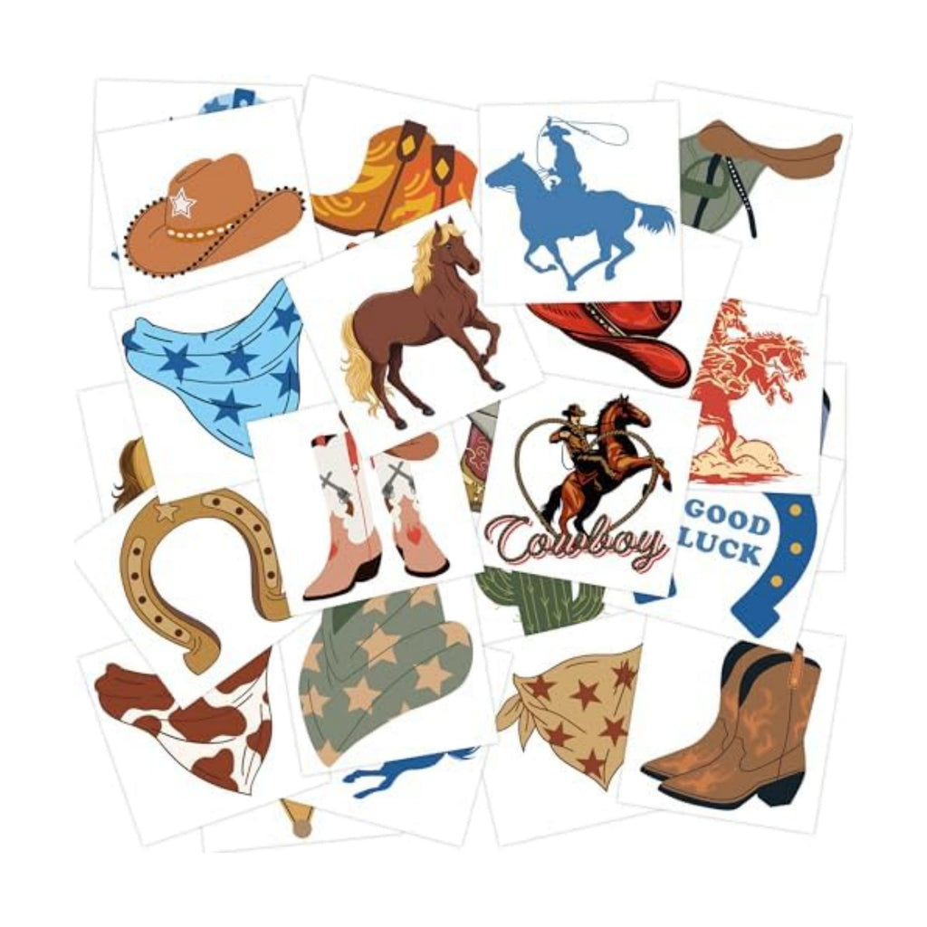 Cowboy Party Temporary Tattoos for Kids Cowboy Theme Party Decorations