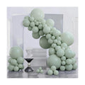 PartyWoo Dusty Green Balloons 140pcs Sage Olive Eucalyptus Green Boho Color