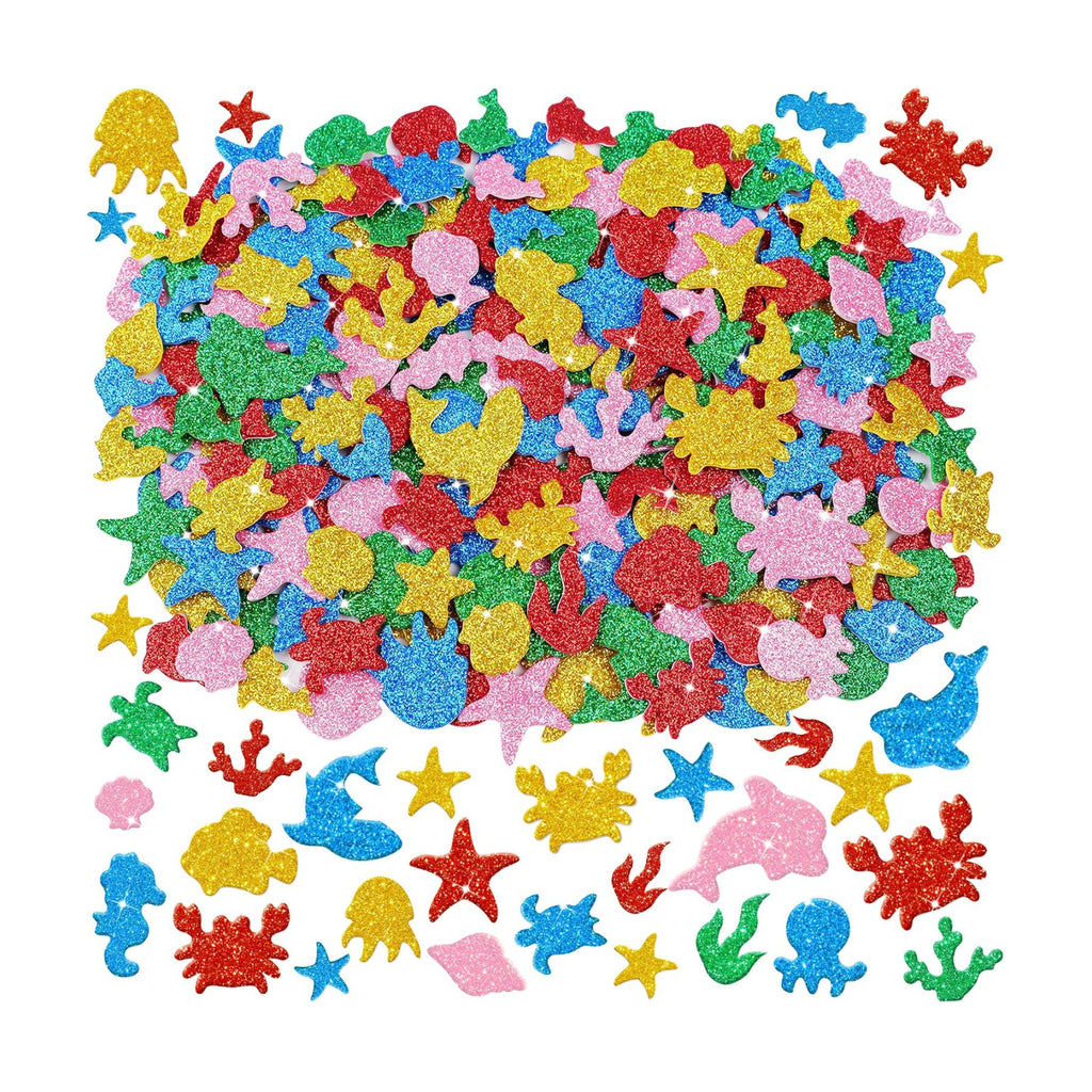 465Pcs Foam Stickers Glitter 3D Sea Animal Foam Shape Stickers,Sea Animal