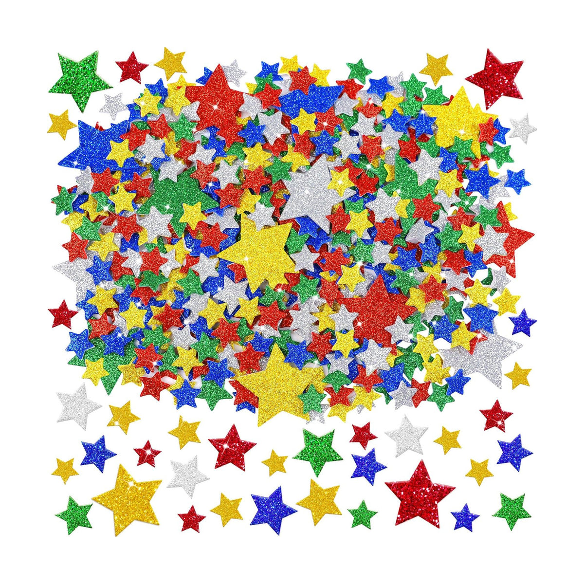 Foam Stickers Glitter Stickers Colorful Shapes Self Adhesive Stickers (Multicolour Star)