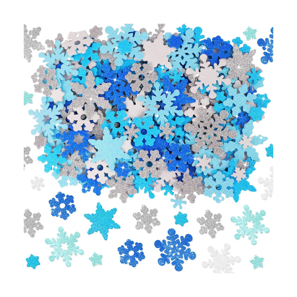 360Pcs Foam Stickers Glitter 3D Snowflakes Foam Shape Sticker,Snowflakes