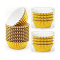 100 Gold Foil Cupcake Liners, Muffin Liners or Baking Cups for Desserts, Muffins, Cupcakes and More Treats; Grease Proof, No Smell, Food Grade, Nut Serving Containers (Gold 100)