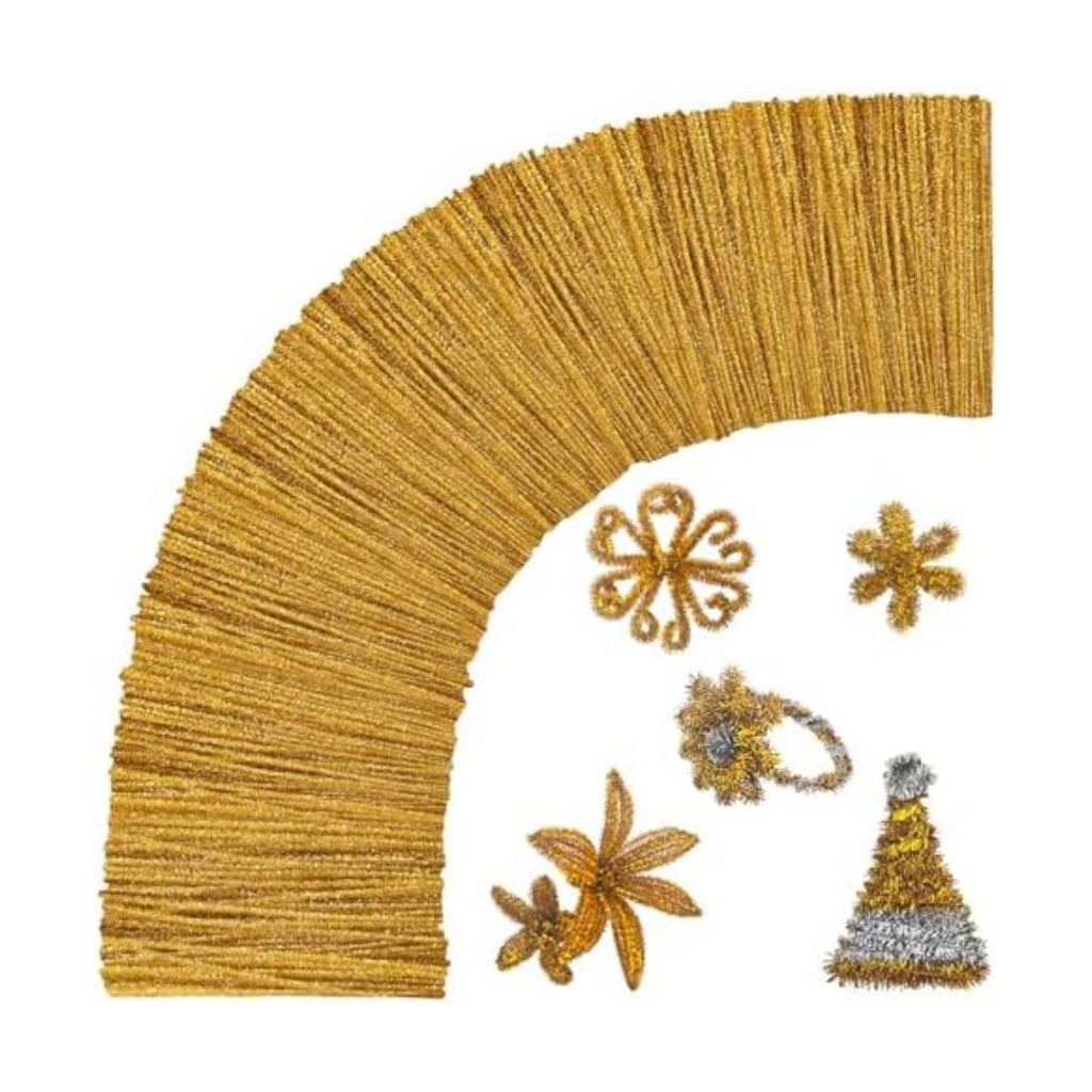 Gold Pipe Cleaners,Glitter Gold Craft Pipe Cleaners,200pcs Supplies for Home DIY Handmade Arts,Arts and Crafts for Kids Ages 6-8,Glitter Pipe Cleaners for Festivals DIY Decorations,Christmas Decor