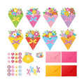 Funrous 24 Pack Mother's Day Flower Cards with Envelopes Stickers