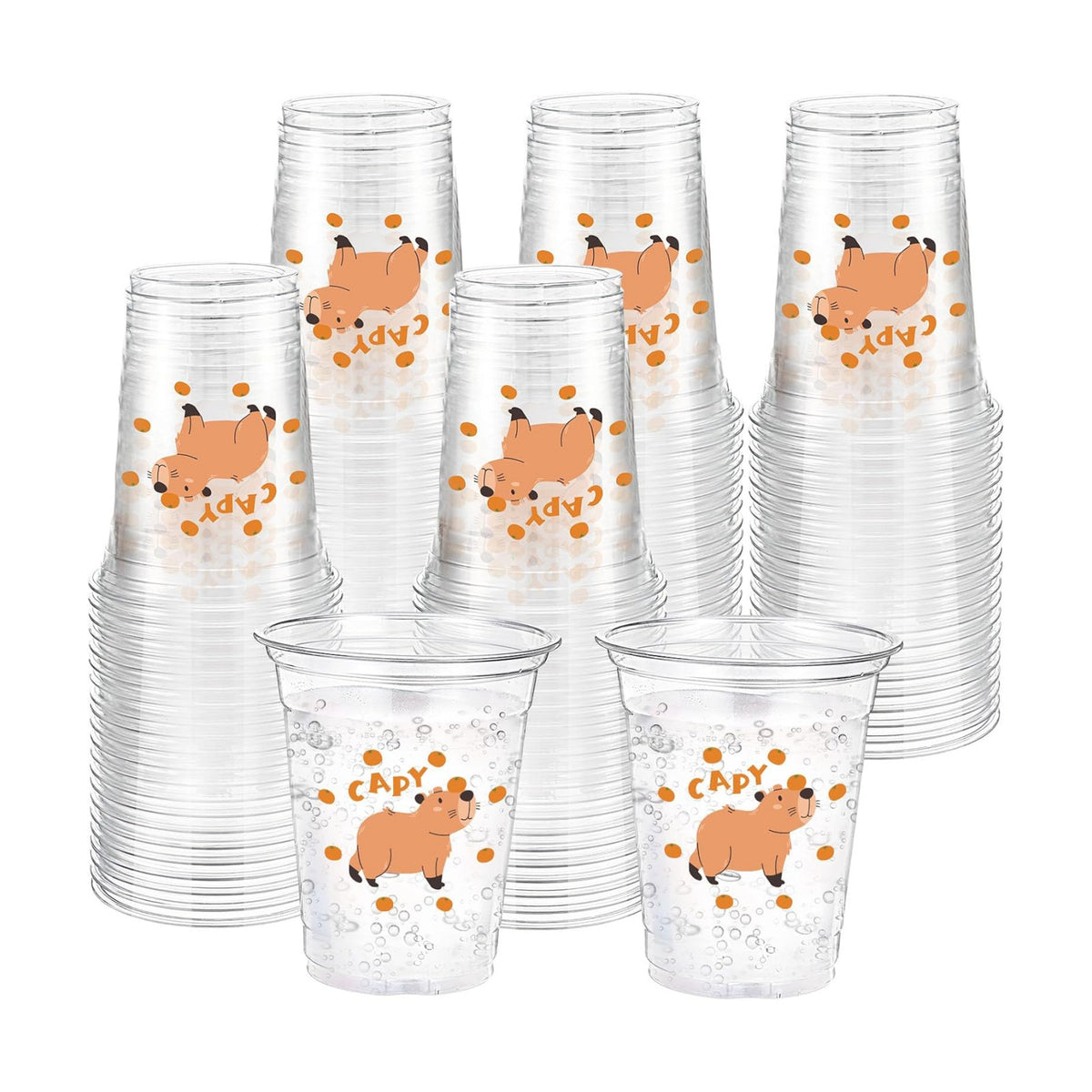 Funnymoom 60 Pack Capybara Plastic Cups for Party Decorations, 12 Oz