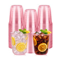 50 Pack 12 oz Pink Plastic Cups, Disposable Cocktail Cups for Party