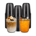 50 Pack 12 oz Black Disposable Plastic Cups, Halloween Party Cups