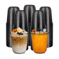 100 Pack 12 oz Black Disposable Plastic Cups, Halloween Party Cups
