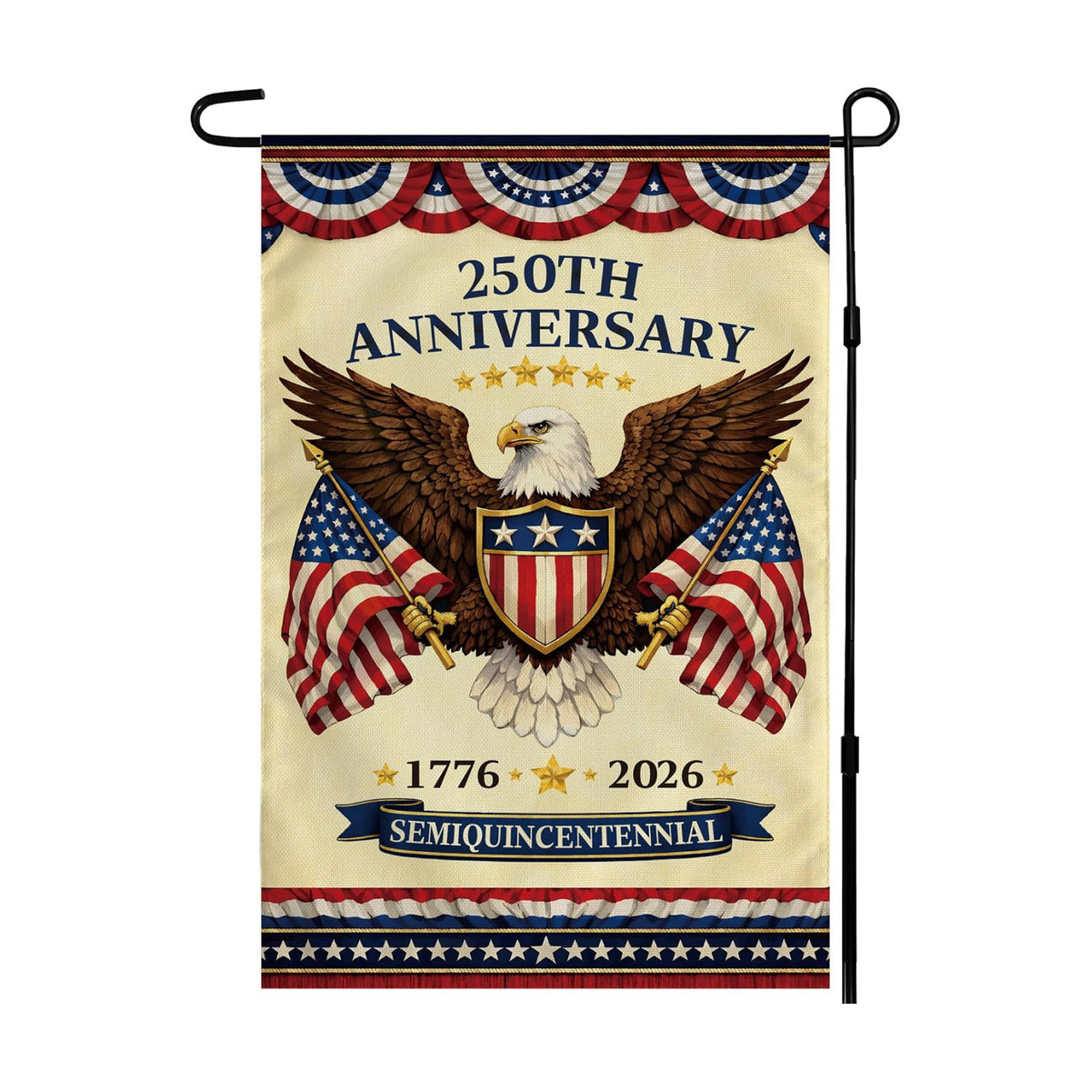 4th of July Decorations - 250th Anniversary Garden Flag | Fourth of July Decor Patriotic USA Banner,1776-2026 America Merchandise Accessories for Garden Yard Porch Patio Lawn Outdoor Outside