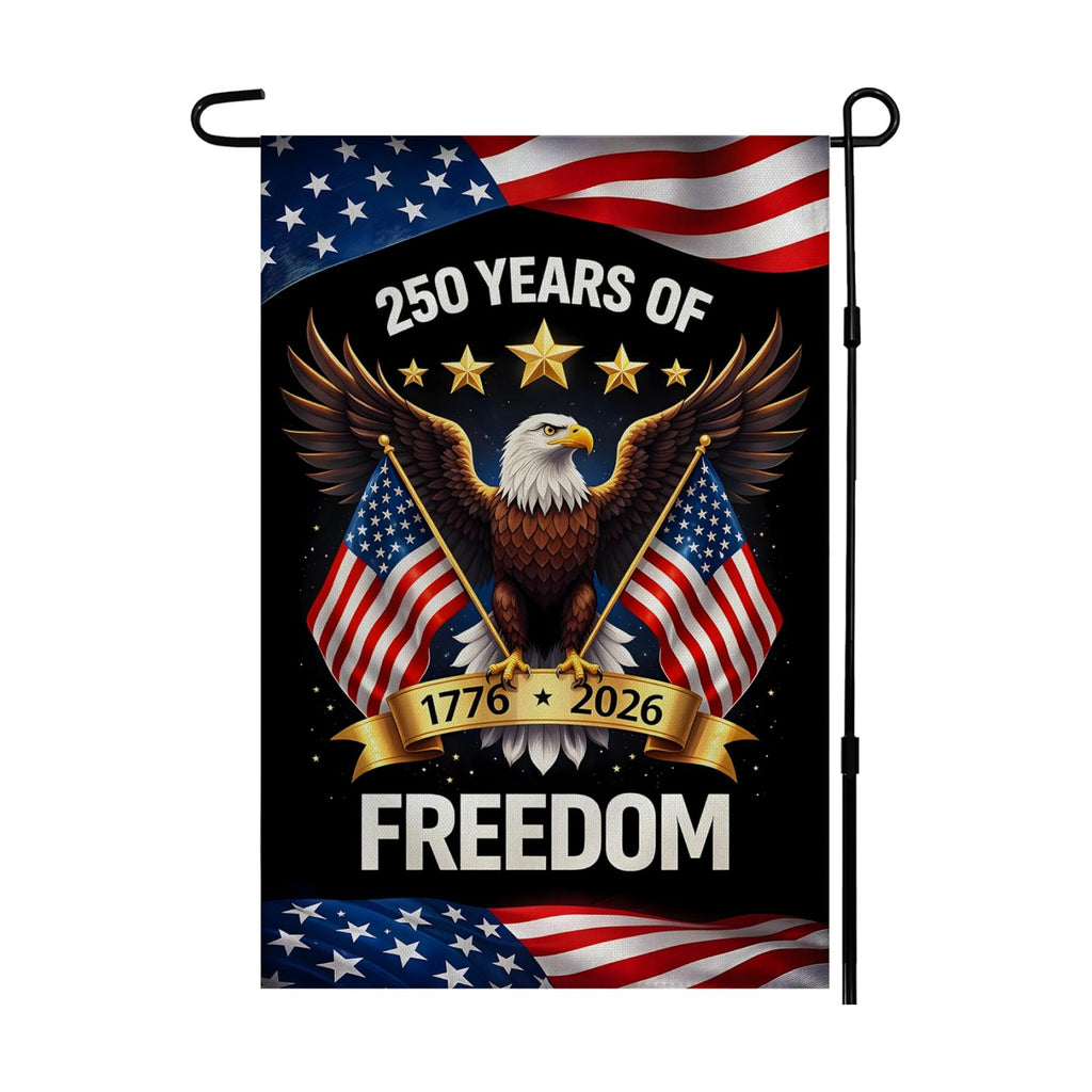 250th Anniversary USA Flag - 250 Years of Freedom 1776-2026 Merchandise Double Sided Garden Flag | Patriotic Banner 4th of July Decorations Accessories for Garden Yard Porch Patio Lawn Outdoor Outside Decor