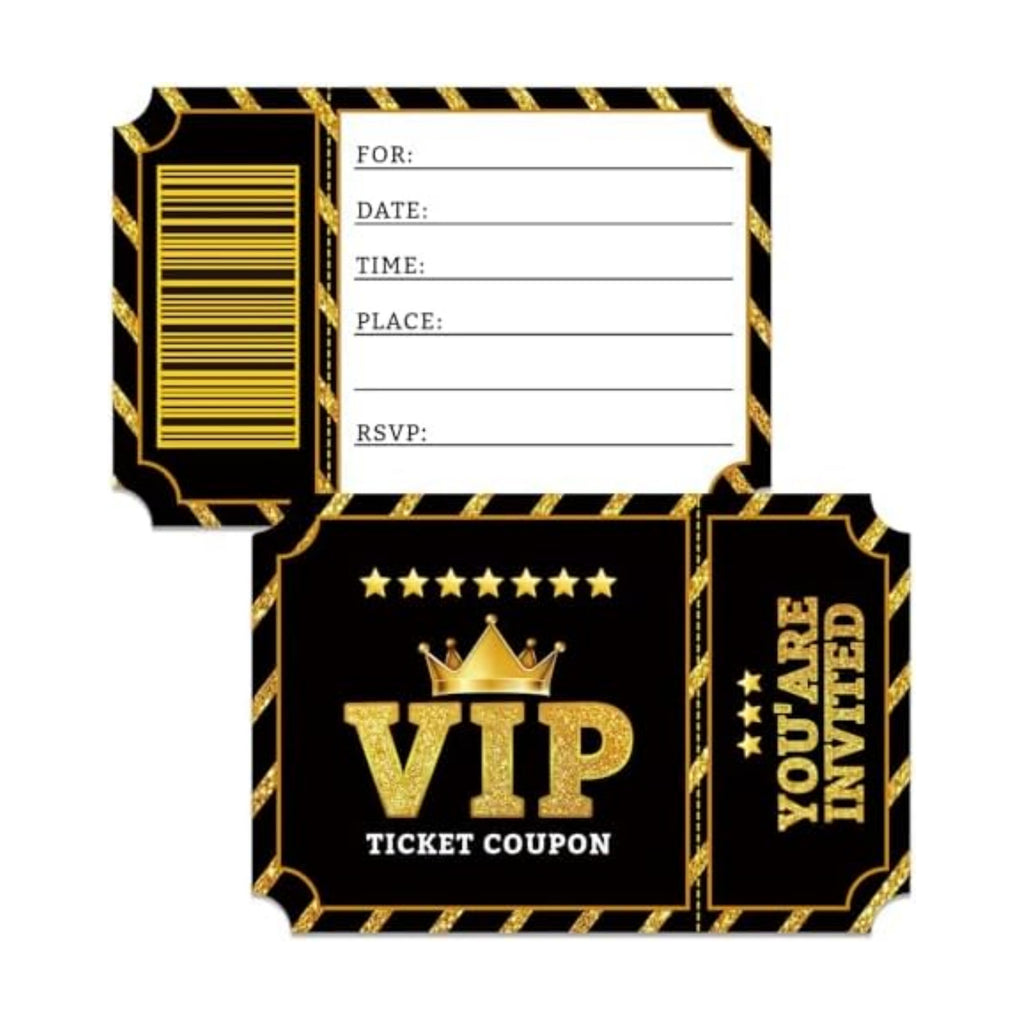 Birthday Party Invitations, VIP Neon Birthday Party Invitations for Boys & Girls, 20 Invitation Cards with Envelopes, Birthday Party Decorations (Black)